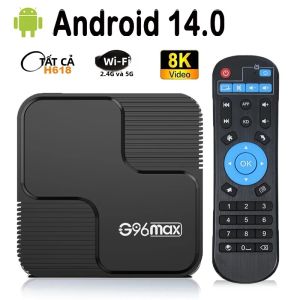 Hộp Giải Mã Truyền Hình Thông Minh G96 MAX Android 14 8K HDR10+ Hỗ Trợ Phát Đa Phương Tiện Wifi 6 Kép Bluetooth 5.0 Chip Allwinner H618 Hỗ Trợ AV1 H.265 Tích Hợp Google TV