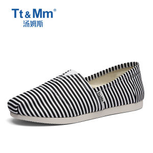 TT & mm/ ทอมส์รองเท้าผ้าสีขาวสำหรับผู้หญิงรองเท้าผู้หญิงแฟชั่นยอดนิยมระงับกลิ่นเท้าสำหรับผู้หญิงรองเท้าผ้าใบใส่สบายส้นแบนปากตื้นสำหรับฤดูร้อน