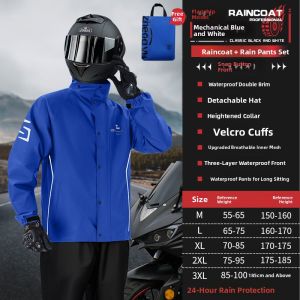 KeyRu | Mens Adult Separate Rain Suit for Motorcycle Riders and Delivery Workers