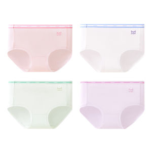 Miiow | Kids Underwear Girls Summer Thin Bread Pants Triangle Panties Breathable Antibacterial Cotton Lycra Blend Development Stage Briefs