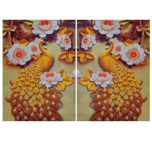 5D DIY Full Round Drill Diamond Painting Lordly Peafowl Cross Stitch Craft