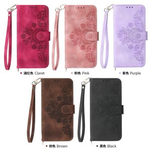 For Samsung Galaxy S26 S25 S24 S23 S22 S21 Ultra / S25 S24 S23 S22 S21 Plus / S21 S20 S23 S24 S25 S26 FE Phone Case Petal Leather Wallet 5 Card Slot Flip Cover Casing