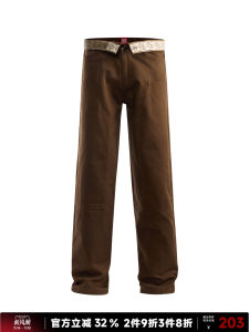 กางเกงทำงานทรงตรงสำหรับผู้ชาย RedCharcoal American Style Casual กางเกงขายาวทรงตรงลำลองสำหรับผู้ชาย