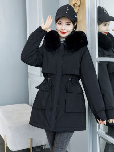 Detachable Inner Liner Parka Coat for Middle-Aged And Elderly Women plus Size Korean Style Loose Fit Cotton Jacket with Hood