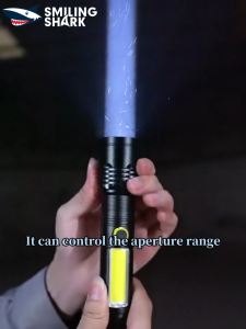 SMILING SHARK SD5338 LED Flashlight 6Mode COB Work Light 7000LM Type-c Rechargeable Torch Light With Red Light Warning Light Waterproof Outdoor Lighting