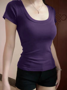 LUOFEN | U-Neck Fitted T-shirt