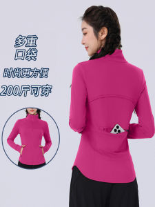 เสื้อคลุมกีฬาสำหรับผู้หญิงไซส์ใหญ่ แห้งเร็ว ทรงหลวม แขนยาว คอตั้ง ชุดโยคะ แจ็คเก็ตออกกำลังกาย สำหรับวิ่งตอนเช้า