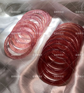 Rare Natural Pink Crystal Strawberry Quartz Bracelet Blue Star Jewelry Store Pigeon Blood Red Starlight Fashion Accessory