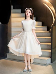 Princess Style Childrens Dress Summer Lightweight Luxury Piano Performance Dress Girls Birthday Party Gown Elegant Skirt