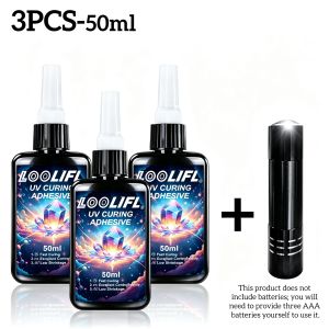 LOOLIFL | 50ml Keo Nhựa UV Để Hàn Liên Kết - Keo Dán Kích Hoạt Bằng Đèn Khô Nhanh Cho Kính Kim Loại Gỗ Đồ Thủ Công Tự Làm