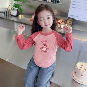 American Style Irregular Long Sleeve T-Shirt Girl Early Autumn New Arrival Net Red Ocean Style Kids Baby Thin Tops Bottoming Shirt