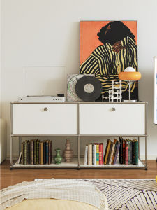 Modern Minimalist Stainless Steel TV Cabinet USM Living Room Floor Standing Integrated Storage Furniture Home Use Sideboard