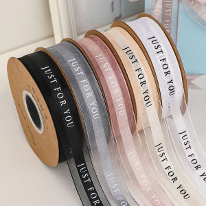 ริบบิ้นผ้าซาตินสำหรับตกแต่งดอกไม้ ริบบิ้นผ้าโปร่งสำหรับแพ็คกล่องของขวัญดอกไม้ วัสดุสำหรับร้านดอกไม้