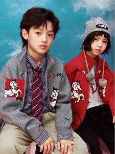 PUMA | New Year Edition Casual Cute Zip-Up Collar Childrens Sweater