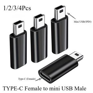 1/2/3/4Pack USBC to Mini USB Adapter USB Mini to Usbc Adapter Supports Charge & Data Sync Compatible with Digital Camera GPS R