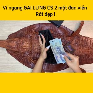 Ví da cá sấu 2 mặt đan viền thủ công bền bỉ. GAI LƯNG CÁ SẤU RẤT ĐẸP