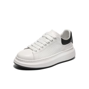 Belle Mens Casual Leather Sneakers Spring Autumn Thick Bottom Heightening White Shoes Sport Shoes Comfortable All-Match Flats