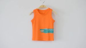 2023 Summer Children Vests for Boy 1-9 Years Kids Girls with Elephant Tiger Crocodile Cartoon Print Tank Tops Undershirts Clothes