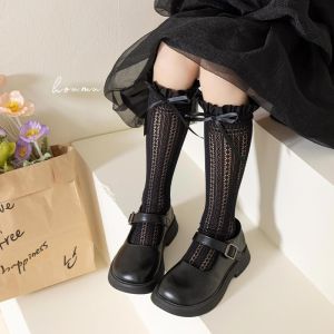 Women Lolita Fishnet Thigh High Socks Japanese Style Heart Striped Lace Patterned Over Knee Long Stockings