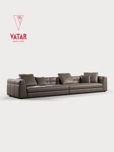 VATAR | Italian Luxury Minimalist Real Leather Sofa Living Room Set