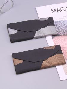 Foldable Triangle Glasses Case INS Gold Creative Stylish Portable Anti-Fall Niche Style Myopia Glasses Storage Box