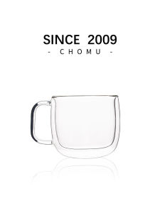 Double Layer High Borosilicate Glass Coffee Cup Heat Resistant Large Capacity Tea Brewing Cup with Handle for Home Use