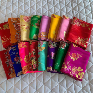 Wedding Silk Duvet Cover Colorful Brocade Dragon Phoenix Design