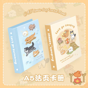 Camping Little Dog A5 Loose-Leaf Album Four Spaces Idol Album Small Card 3 Inch Photo Album Star Chasing Card Storage Cute