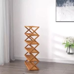 ✨Ready Stock✨New Multi-Compartment Wooden Shoe Rack with Stackable Shelves and Sturdy Base