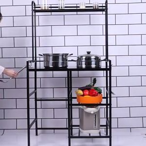 Gas Stove Stand With Organizer Gas Stove Stand Heavy Duty Kitchen Rack Metal Gas Stove Stand For Double Burner Stainless Steel Multi-layer Gas Stove Bench Vegetable Cutting Table Space Save