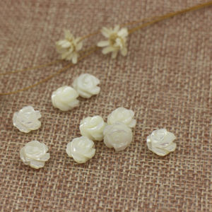 Handmade DIY Rose Flower Spacer Beads Shell Pearl Mother of Pearl Double Sided Carved Shell Flower Support Separator Jewelry Accessories