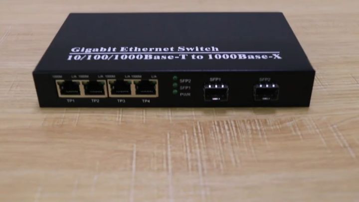 Optical Fiber Optic 8 พอร์ต sfp 2 port lan 4 port Fiber Switch SFP 2 Port + LAN 4 Port / LAN 8 PORT  10/1000 SFP สวิตช์