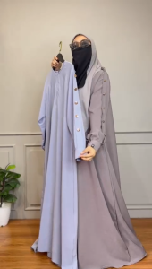 Gamis Abaya Wanita Muslim Terbaru Bahan Amigo Crush Zahwa By Khadijah Kerudung