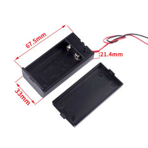 1PC 9V Battery Holder With Dc5.5 * 2.1mm Plug With Lead Cover And On/Off Switch Cable And Dc Head 9V Diy Battery Box