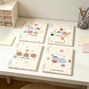 Simple Cute Cartoon Loose-Leaf Notebook Super Thick Ink-Proof Index Page Students Waterproof Cover Stationery Journal Binder