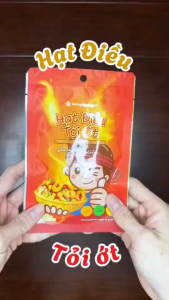 Hạt Điều Rang Tỏi Ớt NONGLAMFOOD Hàng Loại 1 Chuẩn Xuất Khẩu Giòn Thơm Béo Bùi Cay Nhẹ Túi 45g
