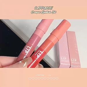 [Ready Stock+COD]CAPPUVINI Crayon Lipstick Four-color Matte Velvet Multi-color Lipstick Pen Cheap Niche Lipstick