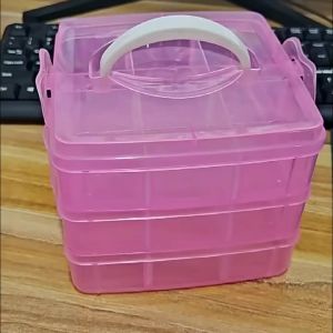 3 Tier 18-Grid Transparent Adjustable Stackable Compartment Slot Plastic Storage Box For Organizing Toys Jewelry Accessories