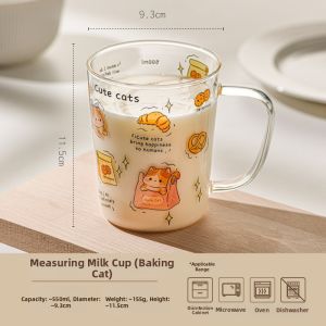 Cartoon Measurement Borosilicate Glass High-temperature-resistant Cup