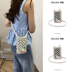 กระเป๋าสะพายข้างผ้าฝ้ายทอแบบโปร่งใสสำหรับโทรศัพท์มือถือ กระเป๋าแฟชั่นฤดูใบไม้ร่วง/ฤดูหนาวสำหรับผู้หญิง กระเป๋าสะพายข้างแบบสะพายข้าง