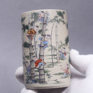 Yixing Purple Clay Cup Handmade White Section Original Mine Tea Drinking Cup Bamboo Forest Infant Play Picture Owner Cup