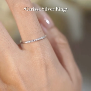 LORE JEWELLERY - Cincin Permata Moissanite Lapis Emas 18K - Cincin Carissa Simple Moissanite