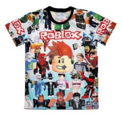 Roblox T-shirt for Kids Boys Game Cartoon Printed Sandbox Shirts Clothes  [5-12 Years Old]