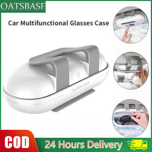 OATSBASF Portable Car Glasses Case Multifunctional Organizers Storage Box For Car Visor Universal Clip For Car Interior Glasses And Sunglasses