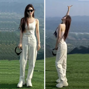 High Waist Straight Leg Jeans Womens Autumn Wear Long Trousers Casual Cotton Stretchable High Waist Zipped Fly Jeans