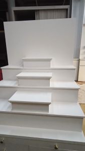 โต๊ะหมู่บูชาโมเดิร์น รุ่น ตรัยรัตน์ Set of altar table Size : W100 * D60 * H120 cm.