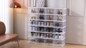COD  ชั้นวางรองแท้า  กล่องใส่รองเท้า ชั้นรองเท้า ติดตั้งง่าย จัดเก็บสิ่งของต่างๆ ตู้รองเท้าพลาสติกพับได้แข็งแรงและทนทาน