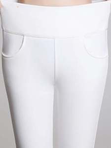 กางเกงเลกกิ้งบุขนกำมะหยี่สีขาวเอวสูงสำหรับผู้หญิงกางเกงผ้าฝ้ายกันหนาวรัดรูปใส่ด้านนอกใส่แล้วดูผอมเพรียวแบบใหม่ฤดูใบไม้ร่วงและฤดูหนาวปี2023กางเกงขายาวขาเดฟ