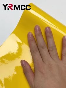 Glossy Motorcycle Stickers Waterproof Car Stickers Vinyl Wrap Film Self Adhesive Yellow Decoration DIY Film for Car Accessories