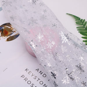 150cm*1yard Christmas snow Tulle Rainbow Silver Snow Star DIY Handmade Fabric for Baby Dress Wedding Birthday Bouquet Supplies